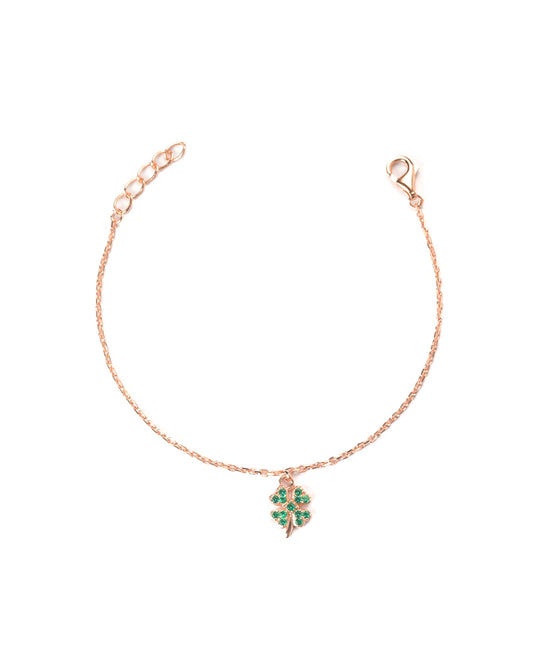 Rose Leaf Charm Bracelet