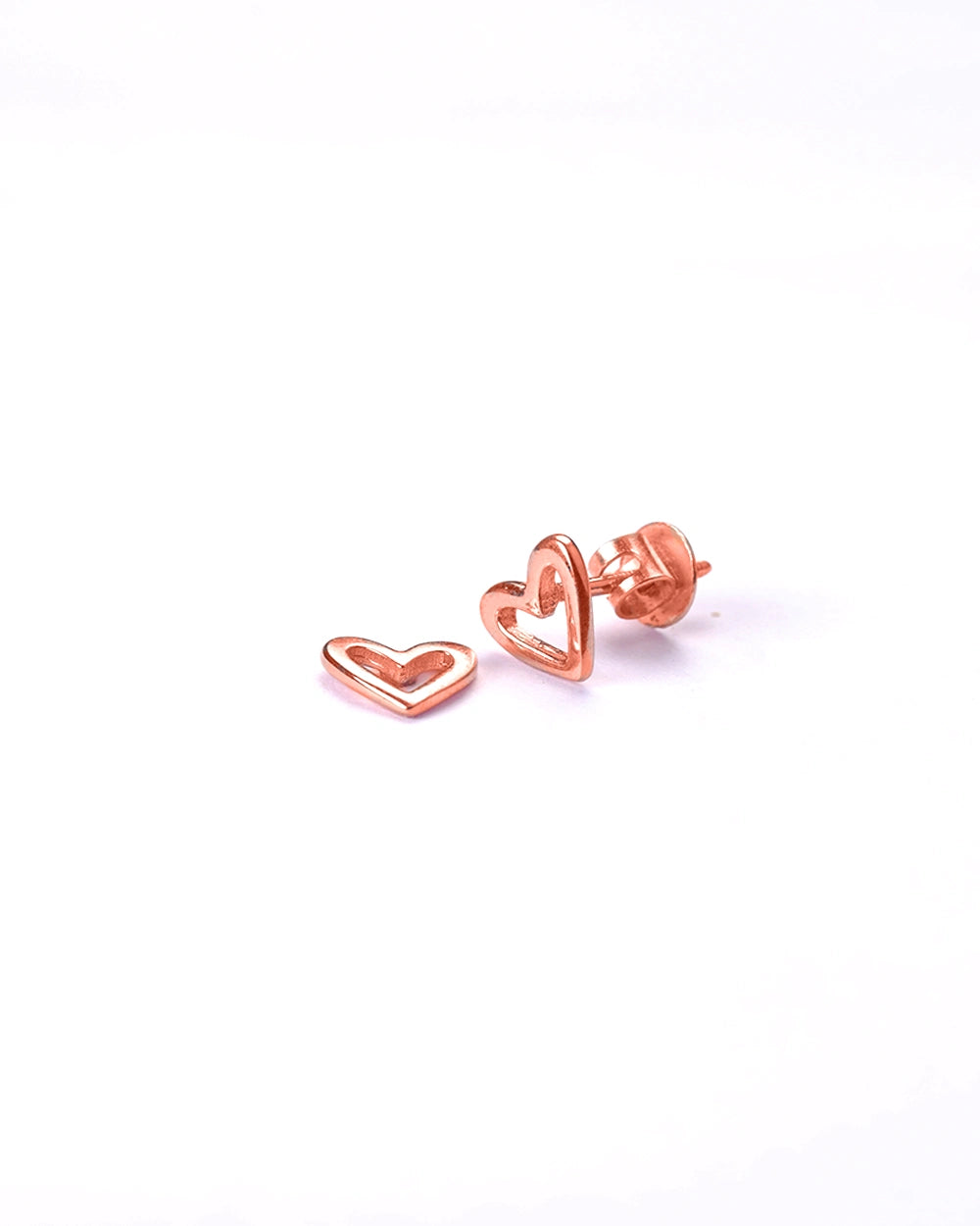 Rose Heart charm Stud