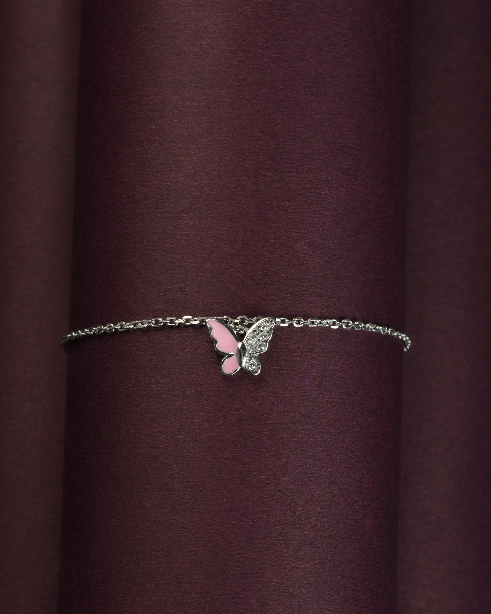 Pink Flutter Charm Bracelet