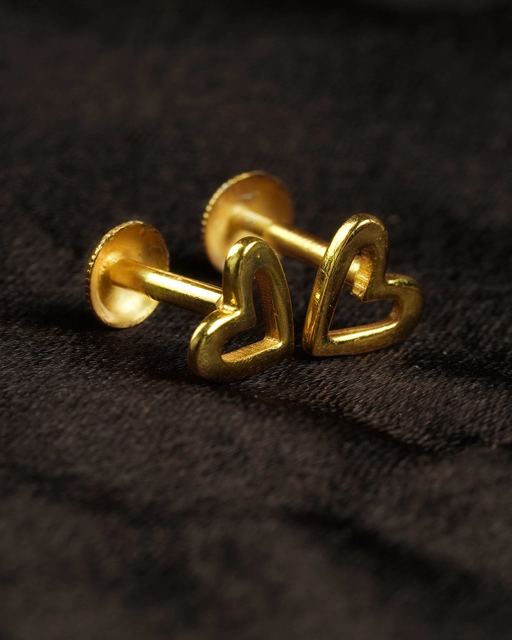 Golden Heart Charm Stud