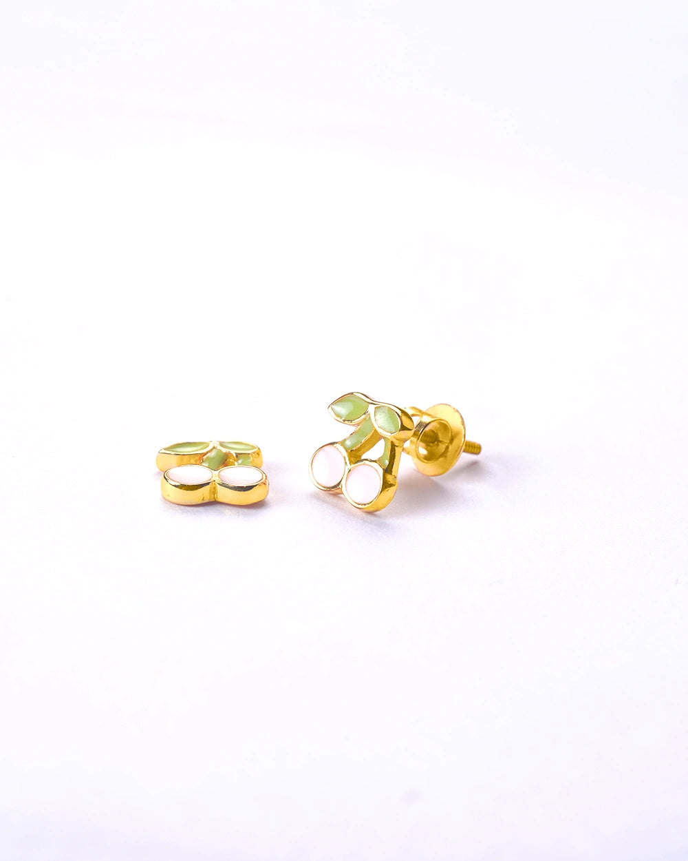 Golden Plum Charm Stud