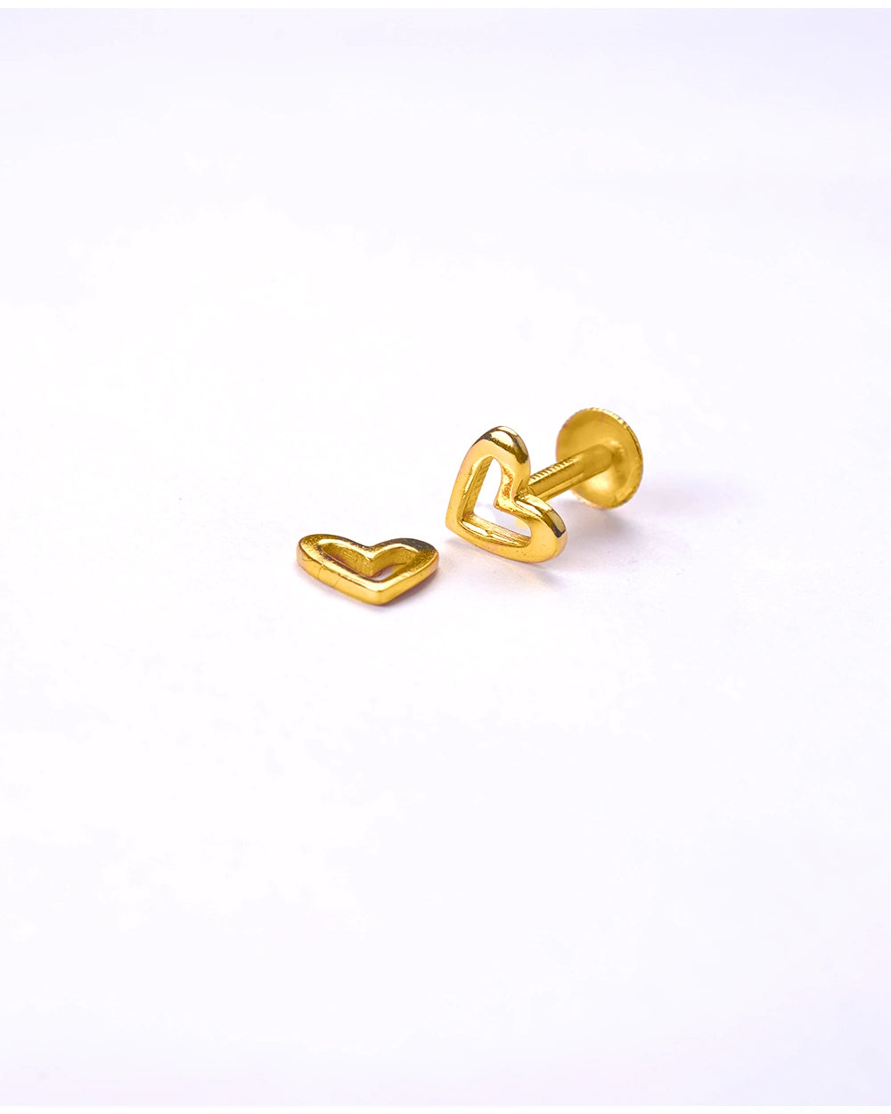 Golden Heart Charm Stud